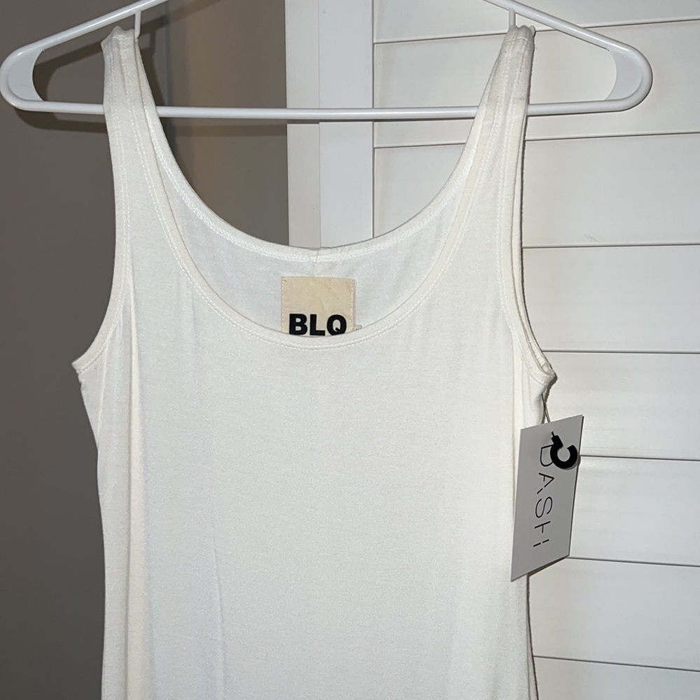 DASH BLQ basic fitted midi dress with a back slit - Picture 4 of 11